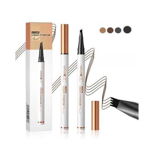 Eyebrow Pencil-Eyebrow Microblading Pen-Eye Makeup Eyebrow Pen-Liquid Waterproof Eyebrow Pencil-Natural Looking Brows Makeup-04#Natural black