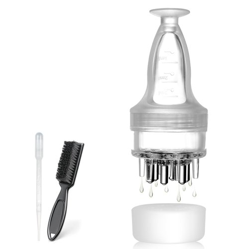 NERNJIM Minoxidil Applicator, Scalp Oil Applicator - Transparent easy to Observe, Easy to Clean, Controlled Flow Rate - Ideal for Minoxidiland & Wild Growth Hair Oil