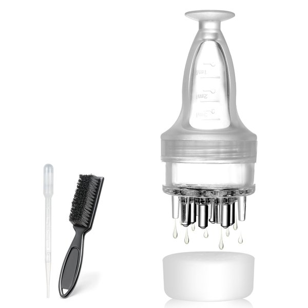NERNJIM Minoxidil Applicator, Scalp Oil Applicator - Transparent easy to Observe, Easy to Clean, Controlled Flow Rate - Ideal for Minoxidiland & Wild Growth Hair Oil