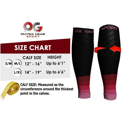 Compression Calf Sleeves Men & Women - Shin Splint Compression Sleeve 20-30mmhg, Best Footless Compression Socks for Calf Pain, Running, Nurses, Pregnancy, Post-Surgery Relief (1 Pair BLK-PNK S/M-M/L)