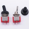 Twidec/10Pcs Mini Toggle Switch SPST 2 Position 2 Pins ON/Off AC 125V 5A Car Boat Switches with Waterproof Cap MTS-101MZ