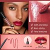 ZAMANIYA 3 In 1 Lip Gloss Set With Matte Lipstick ,Moisturizing Lip Gloss And 2mm Lip Liner Liquid Lipstick Long Lasting Makeup Lip Plumping Lipstick Lipgloss Soft And Smooth Like Cream (06 - Crazy Party)