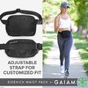 Gaiam Fanny Pack Running Belt Bag - Sidekick Waist Pack Cell Phone Holder Exercise Gym Slim Zipper Workout Pouch Jogging Bag | Multi Pocket, Adjustable Fit, Walking, Runner Accessories Women, Men