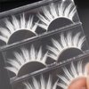 BLUPLE White False Eyelashes Cosplay Halloween White Eye lashes Extension Tools Natural Looking Anime Makeup Masquerade Party Eyelashes (White-3pairs)