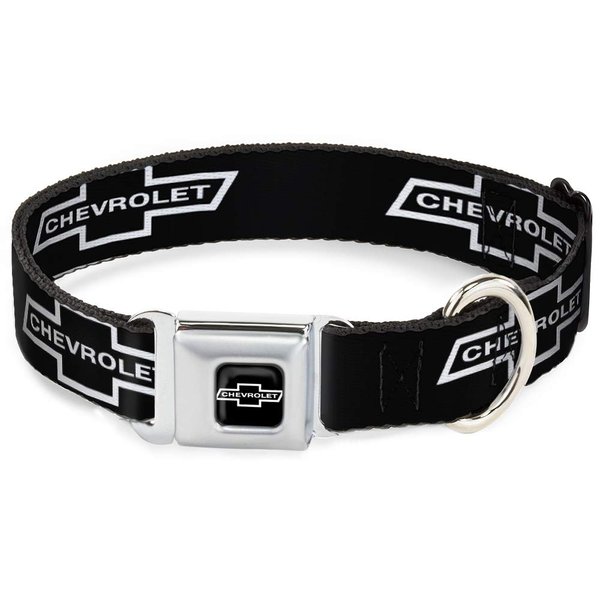 Buckle-Down DC-WCH044-WM 16-23" "CHAX-1965 CHEVROLET Bowtie Full Color Black/White" Dog Collar, Wide Medium