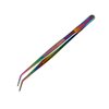 OdontoMed2011 Multi Color Rainbow 6-inch Sewing Machine Tweezers Serrated Bent Tips | Professional Grade, High Precision | Stainless Steel