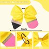 Back to School Hair Bows Ties Yellow Pencil School Hair Scrunchies Hair Bow Ponytail Holder Elastic Hair Bands Hairgrips Cheer Hair Bows Tie for First Day of School Kids Supplies 2PCS