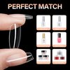 AILLSA Clear Coffin Nail Tips - 504pcs Short Gel Nail Tips Soft Full Cover False Nail Tips Pre-shaped Nails Tips Acrylic for Extensions Gel DIY Salon Art 12 Sizes