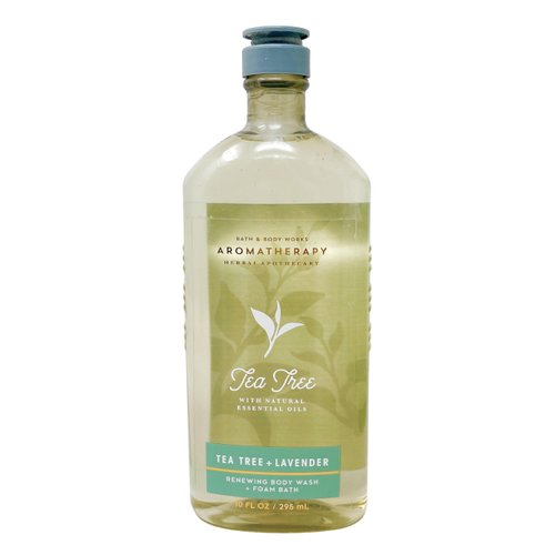 Bath & Body Works Tea Tree + Lavender - Duo Gift Set - Body Wash and Body Lotion with a Cabin Spice Soap.