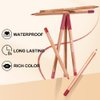 KIMIEYE Cream Lip Liner Set, 12 Colors Matte Finish Series Lip Liners Pen Kit for Women, Long Lasting Waterproof Smooth High Pigmented Lip Pencil for Daily Makeup (Set B)