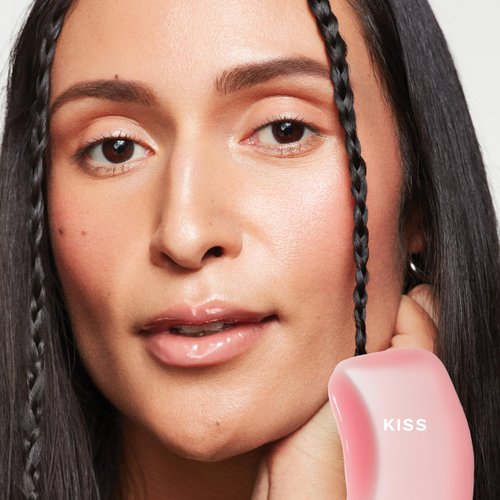 Saie Glossybounce High-Shine Hydrating Lip Gloss Oil - Sheer Tinted Lip Oil with Hyaluronic Acid + Jojoba Oil for Long-Lasting Moisture - Kiss (.17 oz)