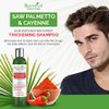 Saw Palmetto & Cayenne Shampoo, Thickening shampoo for thinning hair, Hair loss shampoo, sulfate free