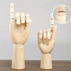 TAPBULL Wood Artist Drawing Manikin Articulated Mannequin with Wooden Flexible Fingers 10" Right Hand (10 inches-Right Hand)