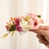Latious Flower Bride Wedding Hair Comb White Floral Bridal Hair Clip Leaf Hair Piece Rose Hair Accessories for Women and Girls (Pink)