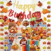Thanksgiving Birthday Party Decorations Happy Birthday Thanksgiving Decorations Banner with Fall Leaves Garland for Thanksgiving Birthday Decorations Fall Birthday Decorations