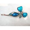Generic Retro bohemian crystal heart bobby pin hair pin hair clip with gems and crystals Set: A (Primary color: Red)