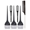 Hair Colouring Tool Set - Wide Hair Colouring Brush with Soft bristles and Double Row Design. Mini Hair Colour Cream Stirrer, Pointed Tail Comb. (Black, Black + White Bristles Set B)…