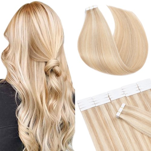 SEGO Tape in Hair Extensions Human Hair Dark Brown 18 Inch 20pcs 50g Straight Natural 100% Remy Rooted Seamless Skin Weft Invisible Double Sided Tape Hair for Women