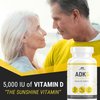 ALPHA RISE ADK Vitamin Supplement + Olive Oil for Better Absorption | ADK 5 Supplement with Vitamin A D and K | 5000 iu of Vitamin D3 + K2 (MK7+MK4) | 90 Liquid Capsules | Vegetarian | Non-GMO