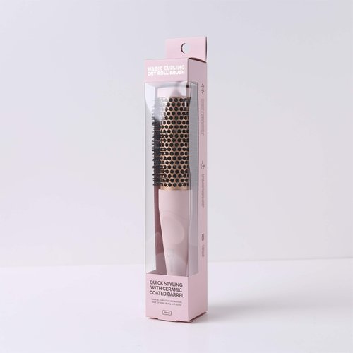 F3 Systems Magic Curling Dry Roll Hair Brush, Cut Drying Time, Professional Round Brush, Great Blowout, Medium Barrel, Quick Styling, Blowout Volume, Ionic Thermal Barrel, Volumizer, Wave Styler,Pink