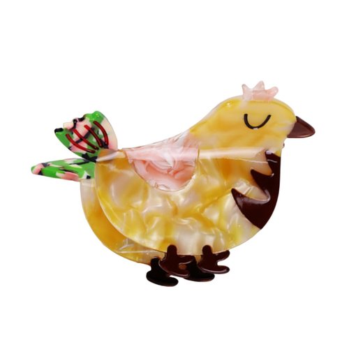 Novelty Crown Bird Hair Clip,Acetate Claw Clips,Hair Clips for Women,Yellow