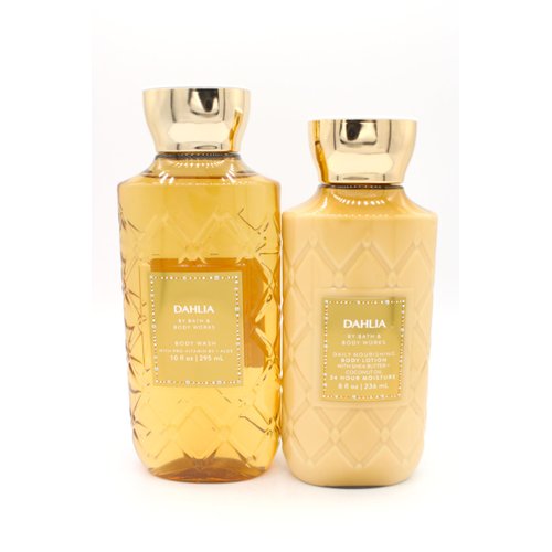Generic Dahlia, Bath and Body, Bundle Set of Daily Nourishing Lotion and Body Wash, Gold