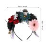 Beavorty 1Pcs Day of the Dead Flower Crown Halloween Skull Headband Mexican Floral Headpiece Floral Crown Rose Headband for Women and Girls