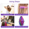 New Hair Chalk Comb for Girls Kids, Washable Temporary Hair Color Dye for Kids Age 5 6 7 8 9 10+ Birthday Party Gift Cosplay DIY, Children's Days (Pink & Purple)