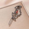 2 Pcs Bat Wing Shape Hair Clips Black Crystal Halloween Devil Barrette with Red Eyes Non-Slip Hair Accessories for Women Girls