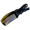 Natural Buffalo Horn Comb, Animal Engrave, Hair Comb, Anti-Static Handmade Pocket Comb, Fine Tooth, Gift For Men Women Mom Wife Daughter, Birthday (Dark Tiger)