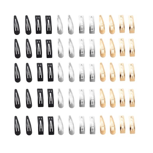 Doromy 60 Packs Snap Hair Clips 2 Inch Nonslip Metal Hair Clips Barretes Gold Black Silver Color ...