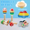 SAYAYA 18 Pcs Wooden Ball Catch Game Catch A Ball Set Wooden Ball Catching Cup Classic Launch Catch Ball Game Toss Ball Set Lawn Yard Beach Camping Outdoor Sports Party Games Activities Adults Kids