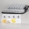 Easy Comforts 14 Day Pill Holder, Travel Case Medication Reminder Pill Box with Detachable Compartments, Plaid
