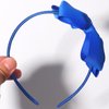 Kistreao Bow Headband Blue Hair Bows Hair Band Big Bows Headband Cute Hair Accessories for Women Girls Holiday Party Supplies