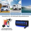 FXC Purishion 7 Gang Rocker Switch Aluminum Panel with Voltmeter & Dual USB(4.8 Amps) Fast Charging, Blue Backlit Led, Pre-Wired IP65 Waterproof for Marine, Boat, Car, Truck, Polaris, Jeep (Blue)