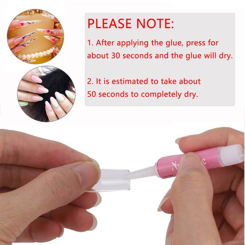 100PCS Nail Glue for Acrylic Nail Tips Adhesive Super Bond Long Lasting Nail Glue for DIY Nail Art, 2g/Bottle