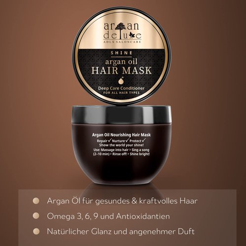 Argan Deluxe Hair Mask and Scalp Rejuvenating Deep Conditioner Masque, 250 mL