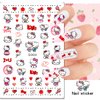 10 Sheets Valentines Nail Art Stickers Cute Nail Stickers 3D Self-Adhesive Cute Heart Nail Art Design Kawaii Nails Supplies Cartoon Nail Decals for Women Girls DIY Manicure Chrams