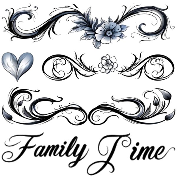 Dopetattoo 6 sheets Temporary Tattoos Infinity Symbols Family Symbol Love for Women Fake tattoos for Neck Arm Face Body