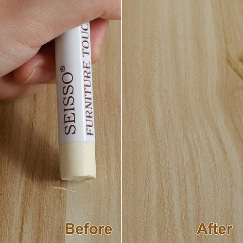 SEISSO Wood Filler Sticks, Furniture Wax Crayons for Scratches, 10 Pcs Wood Floor Repair Wax Filler Sticks, Touch Up Wax Sticks Repair Kit for Scratches, Holes, Floor, Laminate, Carpenters
