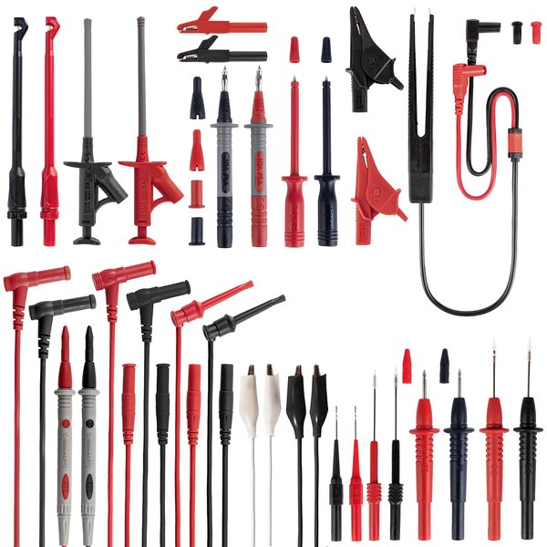 PowerBear 29PCS Multimeter Test Leads Kit with Replaceable Wire Piercing Probes, Alligator Clips, Test Hook Clips, Test Tweezer, Needle Probes for Digital Electrical Multimeter Testing