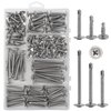JEGONFRI #8 Modified Truss Head Sheet Metal Screws Assortment Kit, High Strength 410 Stainless Steel Self Tapping Screws for Metal Plastic & Wood, 145 pcs 1/2" to 2" Self Drilling Screws
