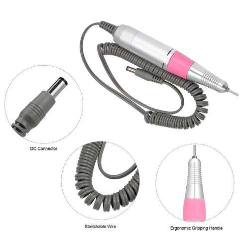 30000RPM Electric Nail Drill Pen Nail Drill Handle Handpiece DC Connector for Manicure Pedicure Machine Accessory Tool