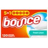 Bounce Fresh Linen Scented Fabric Softener Dryer Sheets, 120 Count