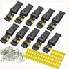 YETOR 3 pin connector kit, 10 Kit Car Auto Electrical Connectors, Series Terminals Water Resisted for Car, Truck, Boat(3 pin Connector)