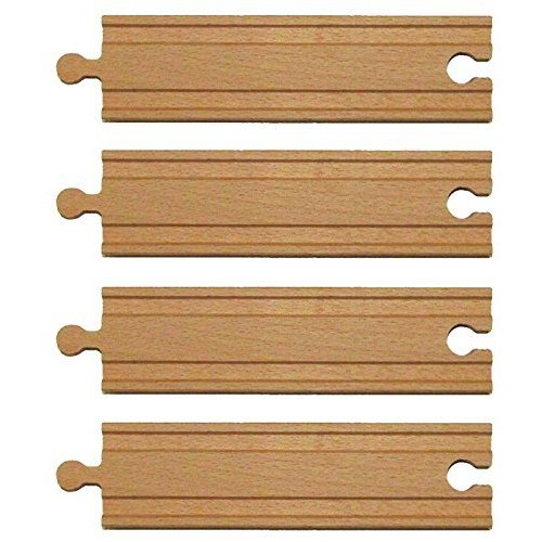 6 inch Straight Wooden Train Track - Set of 4
