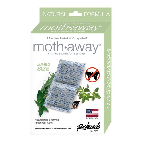 Richards Homewares Moth Away Herbal Non Toxic Natural Repellent, 18-Jumbo Sachets, 11 Ounce