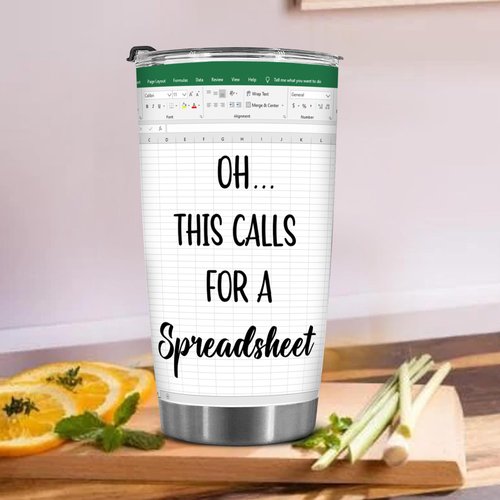 BECHUSKY Accountant Gifts Spreadsheet Tumbler, Accountant Gifts Spreadsheet For Boss Tumbler 20OZ - Gifts Coffee Mug For CPA Nerd Family Men Women Coworker Christmas