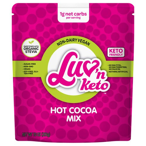 Sugar Free Drinking Hot Chocolate - Stevia Sweetened, Keto 1g Net Carb Gourmet Hot Cocoa Mix - Gluten Dairy Free, Vegan Non-GMO Low Carb Paleo Ketogenic Diabetic Friendly Snack 10 oz