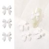 100 Pcs White Bow Nail Charm for Women Girl, 3D Bow Nail Decoration Resin Bow Nail Rhinestones Bowknot for DIY Nail Art Accessories